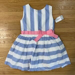 NWT Carters Toddler Girl Dress, Sz 4T, Spring, Easter, Nautical, Blue Striped